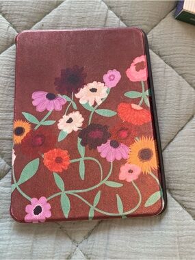 Floral Tablet Sleeve in Brown  with Multicolor Flowers
